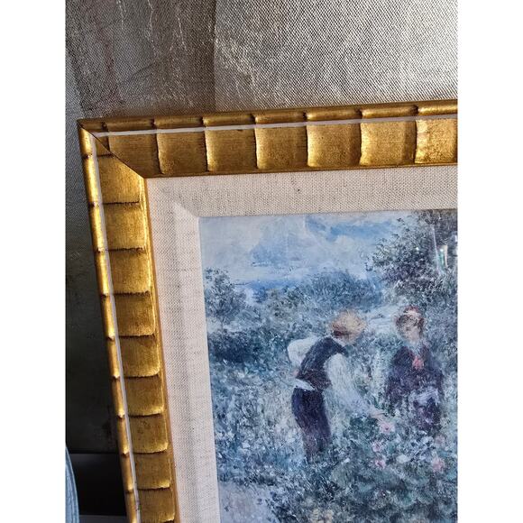 Vintage Pierre-Auguste Renoir Picking Flowers Custom Framed Print - Picture 4 of 6
